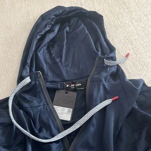 NWT Kiton blue cotton hoodie XL